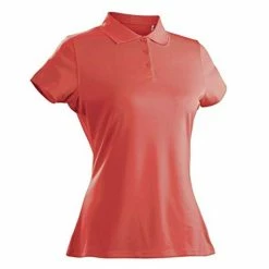 Nancy Lopez Luster Short Sleeve Polo -Golf Bag Sales nancy lopez luster short sleeve polo tangerine 01 64677.1633466363