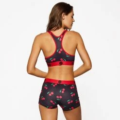 PSD Women's Cherry On Top Sports Bra -Golf Bag Sales psd womens cherry on top sports bra black 03 23469.1636747630