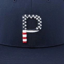 Puma Pars & Stripes P Snapback Hat -Golf Bag Sales puma pars and stripes p snapback hat navy blazer 04 52017.1645027105