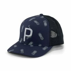Puma Pineapple Trucker P Hat -Golf Bag Sales puma pineapple trucker p hat navy blazer flat light gray 01 48947.1678814880