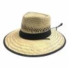 San Diego Hat Company Rush Straw Lifeguard Hat With Adjustable Chin Cord