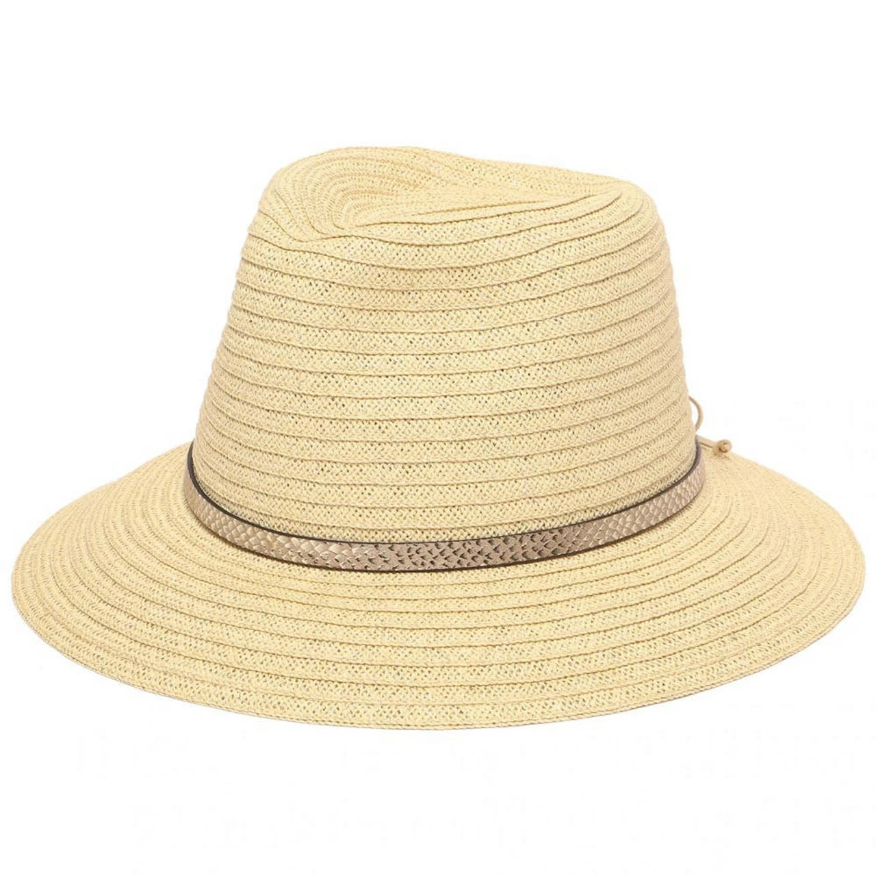 San Diego Hat Company Women's Paperbraid Fedora With Debossed Metallic Snake Band 1 San Diego Hat Company Women's Paperbraid Fedora With Debossed Metallic Snake Band