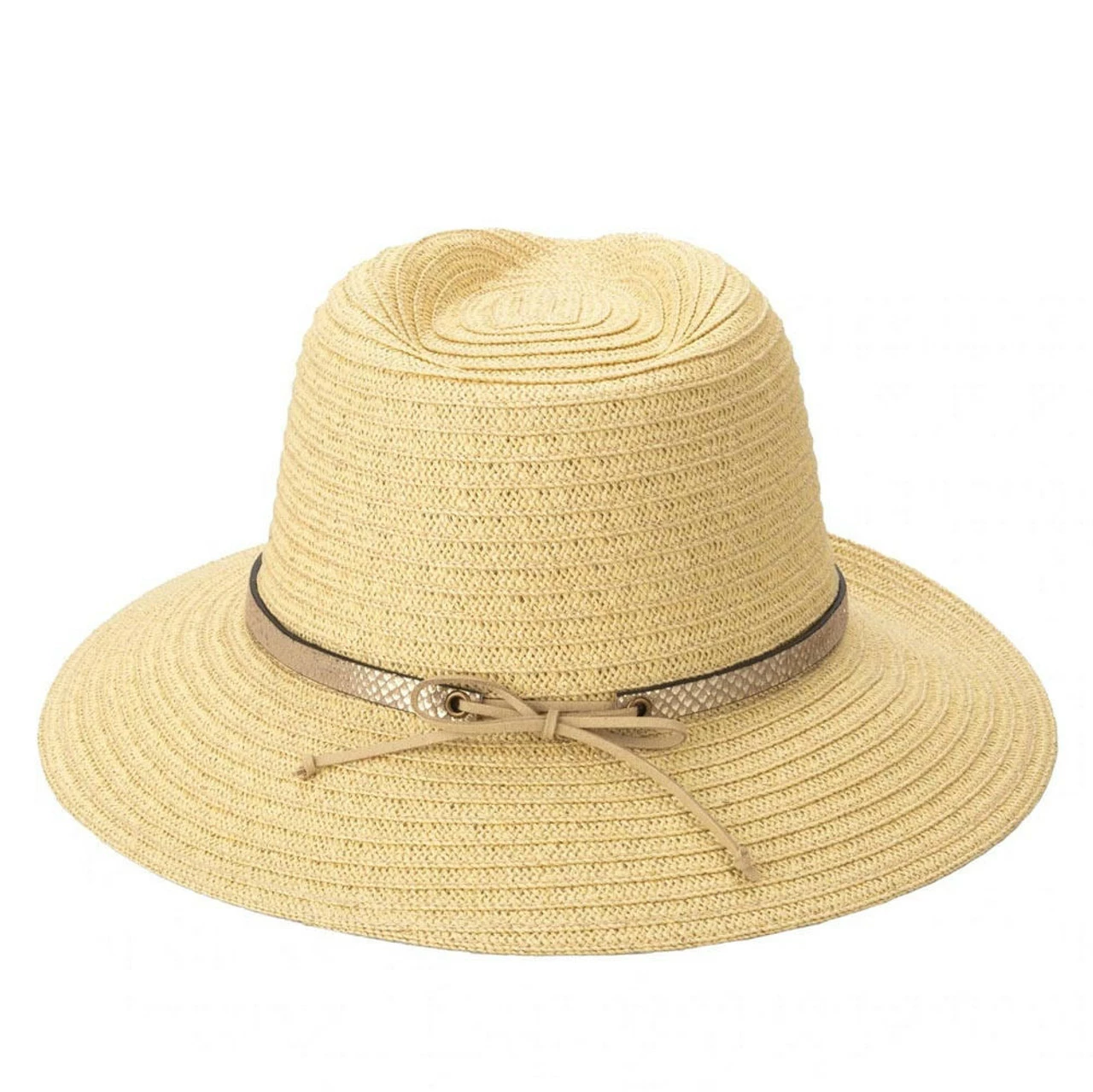 San Diego Hat Company Women's Paperbraid Fedora With Debossed Metallic Snake Band 2 San Diego Hat Company Women's Paperbraid Fedora With Debossed Metallic Snake Band - Image 2