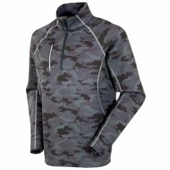 Sunice Allendale SuperliteFX Stretch Thermal Half-Zip Pullover -Golf Bag Sales sunice allendale superlitefx stretch thermal half zip layer charcoal camo 01 64526.1637001462