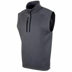 Sunice Axel Lightweight Stretch Thermal Half-Zip Vest -Golf Bag Sales sunice axel lightweight stretch thermal half zip charcoal melange black 01 67463.1636748316