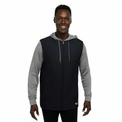 Travis Mathew Scavenger Jacket -Golf Bag Sales travis mathew scavenger full zip hoodie black heather grey 01 80655.1676593734